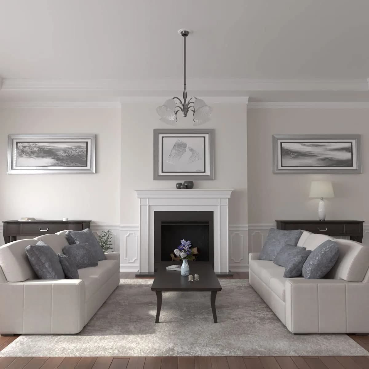 Ekena Millwork Claremont Ceiling Medallion 9"OD x 4 1/2"ID x 1/2"P (Pack of 2) | Lightweight Polyurethane for Easy Installation - view 5