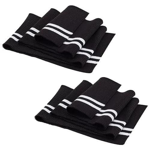 BENECREAT Elastic Fiber Ribbing Fabric 2pcs | Black Stripe Pattern, 5.5x37.5inch, 2mm Thick, Cotton & Elastic Blend for Garment Edging thumbnail 1