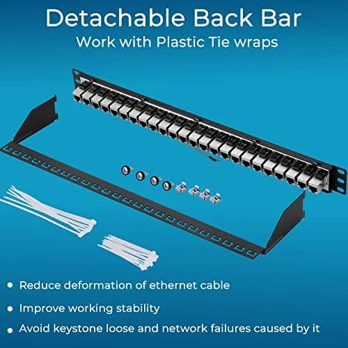 Rapink Cat7 Ethernet Patch Panel with Inline Keystone | 10G Support thumbnail 6
