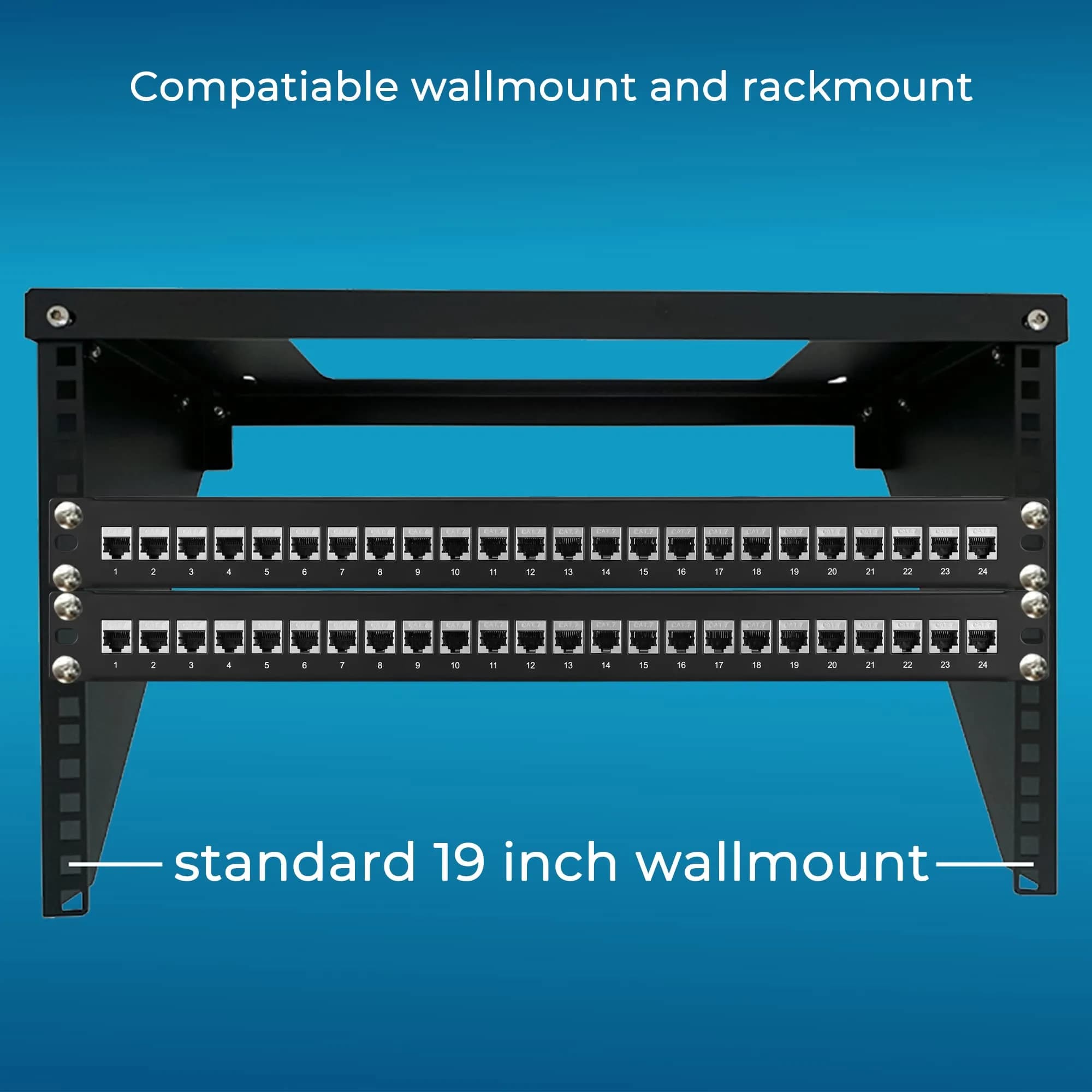 Rapink Cat7 Ethernet Patch Panel with Inline Keystone | 10G Support - view 7