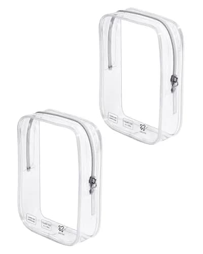 CALYGO TSA Approved Clear Toiletry Bag 2-Pack, 1 Quart (1L) | Travel Essentials for Liquids & Makeup thumbnail 1