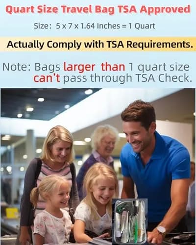 CALYGO TSA Approved Clear Toiletry Bag 2-Pack, 1 Quart (1L) | Travel Essentials for Liquids & Makeup thumbnail 2