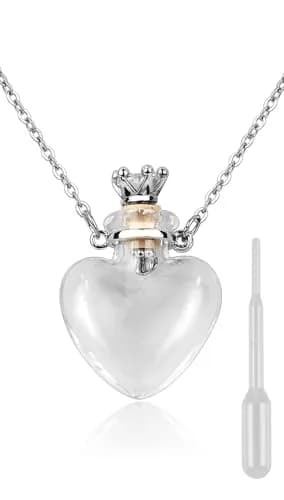 DS. DISTINCTIVE STYLE Heart Shaped Perfume Bottle Necklace | Cremation & Memorial Jewelry for Women thumbnail 1