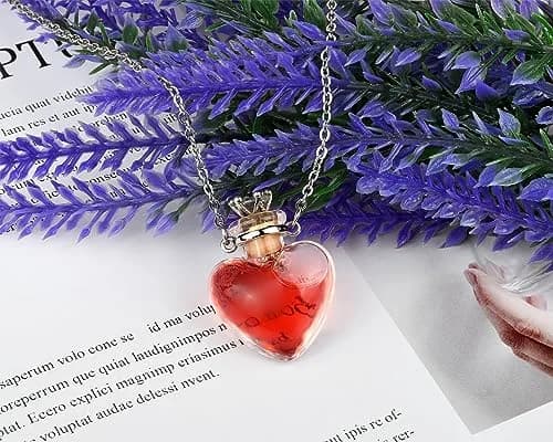 DS. DISTINCTIVE STYLE Heart Shaped Perfume Bottle Necklace | Cremation & Memorial Jewelry for Women thumbnail 10