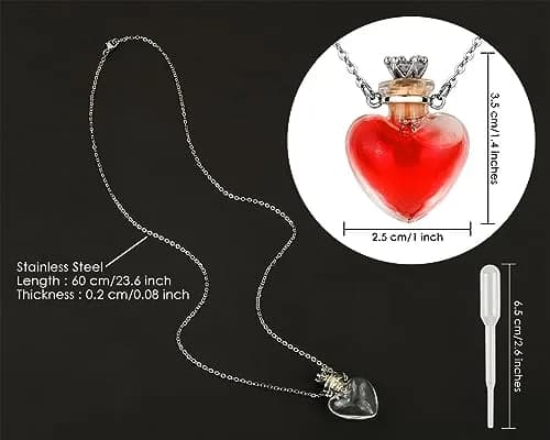 DS. DISTINCTIVE STYLE Heart Shaped Perfume Bottle Necklace | Cremation & Memorial Jewelry for Women thumbnail 2