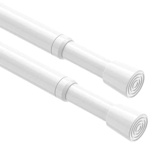 ZipGlo Spring Tension Curtain Rods 26-39 Inch White 2 Pack | No-Drill Installation for Indian Homes thumbnail 1