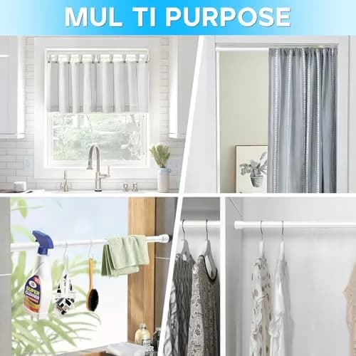 ZipGlo Spring Tension Curtain Rods 26-39 Inch White 2 Pack | No-Drill Installation for Indian Homes thumbnail 4