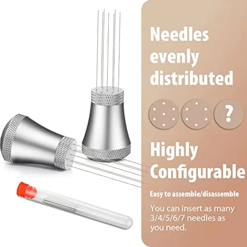 MEION WDT Espresso Distribution Tool 7 Needles Silver | Even Coffee Grind Distribution for Baristas thumbnail 2