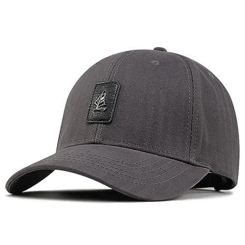 FASHIXD Big Head Hats for Men XXL Baseball Cap 65cm (25.5") | Breathable Cotton Sun Protection — Grey