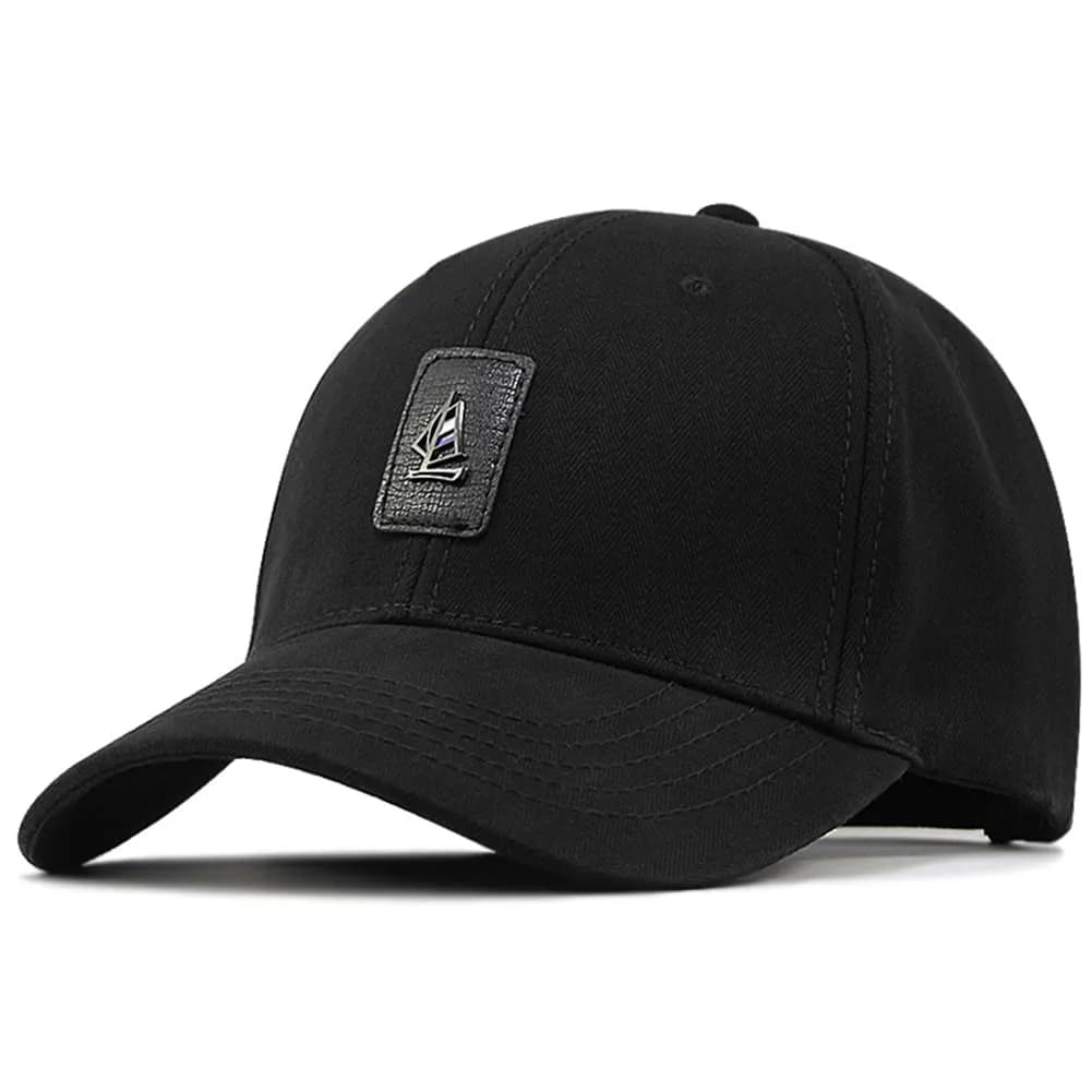 FASHIXD Big Head Hats for Men XXL Baseball Cap 65cm (25.5") | Breathable Cotton Sun Protection — Black