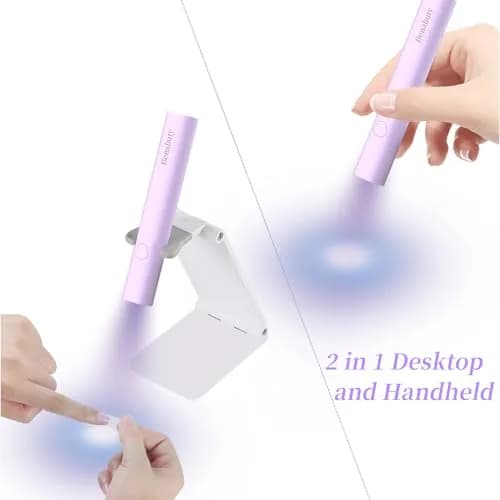 Denabuty Mini UV LED Nail Lamp Handheld with Stand, Violet | Portable Gel Nail Dryer for Art & Manicures thumbnail 3