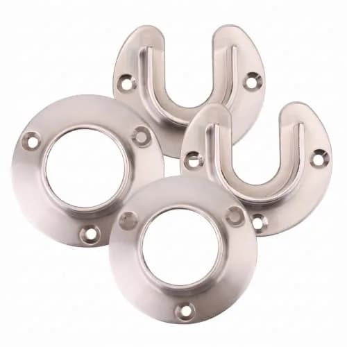 Knape & Vogt Closet Pro HD CD-0010-BN Heavy Duty Closet Pole Sockets, Brushed Nickel | Solid Cast Zinc, Wall Mount, Pack of 2 thumbnail 1