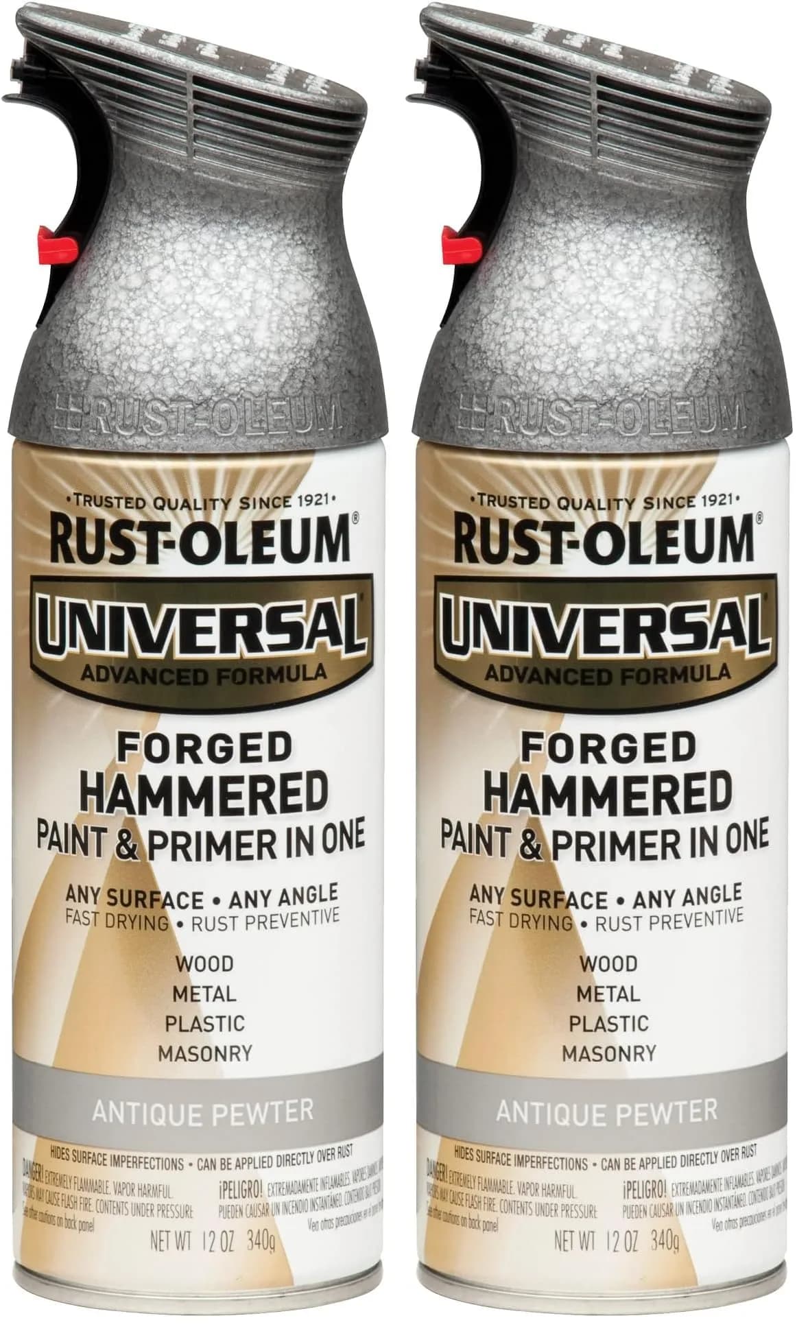 Rust-Oleum Universal Hammered Antique Pewter Spray Paint - 12 oz (Pack of 2) - main product image