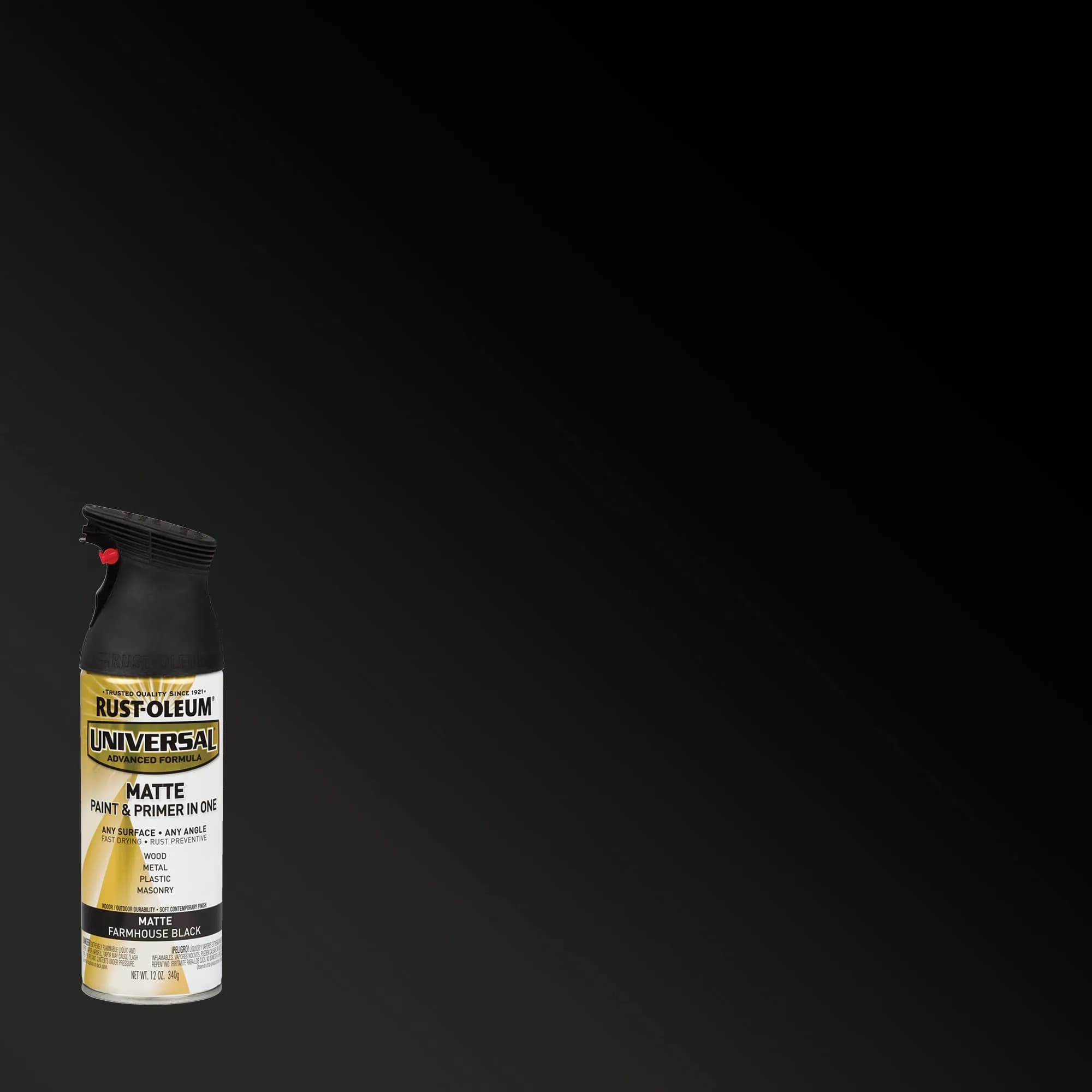 Rust-Oleum Universal Farmhouse Black Matte All Surface Spray Paint, 12 oz (Pack of 2) - view 2