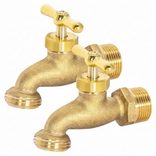 Eastman Irrigation Hose Bibb Brass 3/4 Inch MIP x 3/4 Inch MHT Pack of 2 | Heavy-Duty Garden Fitting thumbnail 1