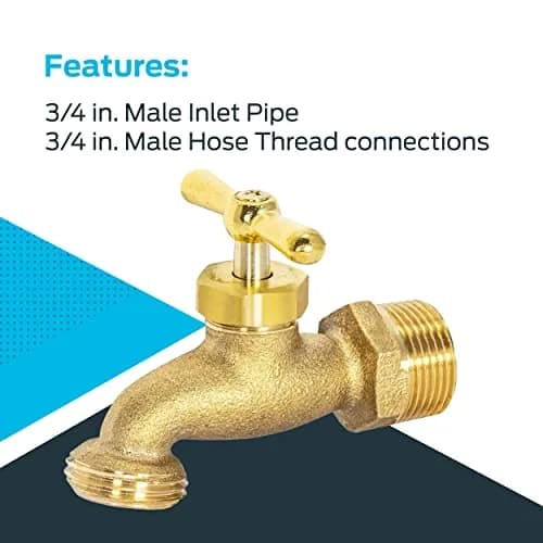 Eastman Irrigation Hose Bibb Brass 3/4 Inch MIP x 3/4 Inch MHT Pack of 2 | Heavy-Duty Garden Fitting thumbnail 5