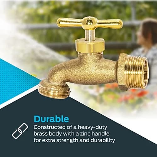 Eastman Irrigation Hose Bibb Brass 3/4 Inch MIP x 3/4 Inch MHT Pack of 2 | Heavy-Duty Garden Fitting thumbnail 3