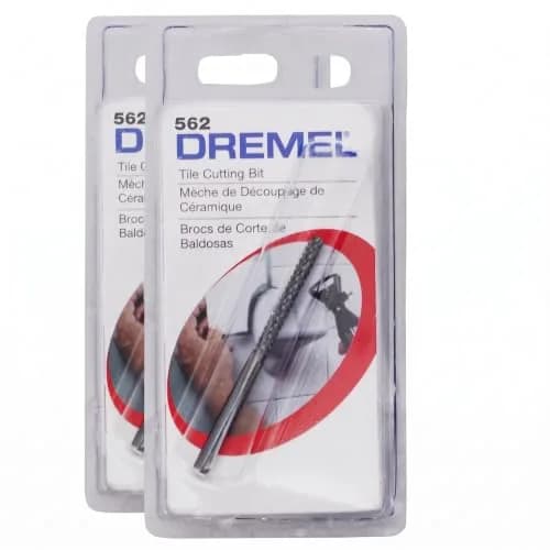 Dremel 562 Tile Cutting Bit, 3.2mm (1/8 Inch) Shank, Pack of 2 | Cuts Ceramic Wall Tile & Plaster thumbnail 1