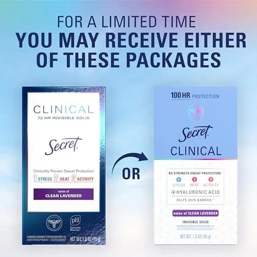 Secret Clinical Strength Antiperspirant Deodorant for Women, Invisible Solid, Clean Lavender Scent, 1.6 oz (Pack of 3) | 72hr Sweat & Odor Protection thumbnail 9