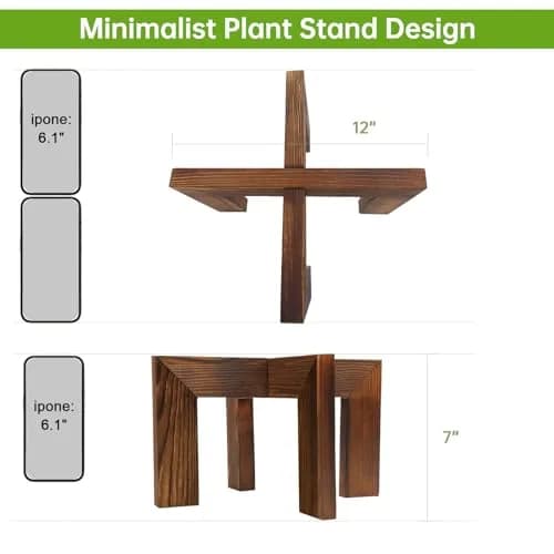 hismocal Wood Plant Stand Indoor/Outdoor for Plants, Large Size Planter Stand Holder, Sturdy and Stable Flower Pot Stand, Fits Most Size Flower Pots in Room thumbnail 4