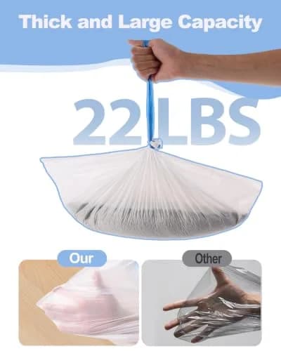 KropBom 120 Count Drawstring Cat Litter Bags 22.7 kg (50 lb) | Custom-Fit Leak-Proof Liners for Automatic Litter Boxes thumbnail 4