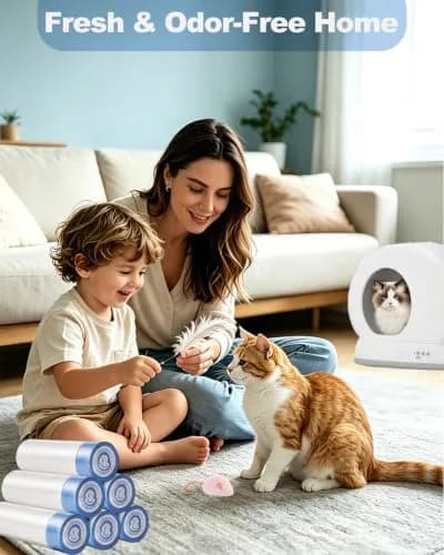 KropBom 120 Count Drawstring Cat Litter Bags 22.7 kg (50 lb) | Custom-Fit Leak-Proof Liners for Automatic Litter Boxes thumbnail 8