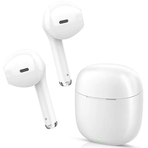 yobola T9 True Wireless Earbuds Bluetooth 5.0 Headphones with Charging Case, Deep Bass, IPX5 Waterproof, White (40g) thumbnail 1