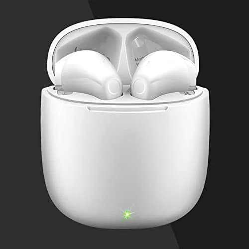 yobola T9 True Wireless Earbuds Bluetooth 5.0 Headphones with Charging Case, Deep Bass, IPX5 Waterproof, White (40g) thumbnail 3
