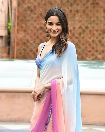 GLORY SAREES Women’s Georgette Printed Saree with Blouse Piece | Multicolour, One Size thumbnail 4