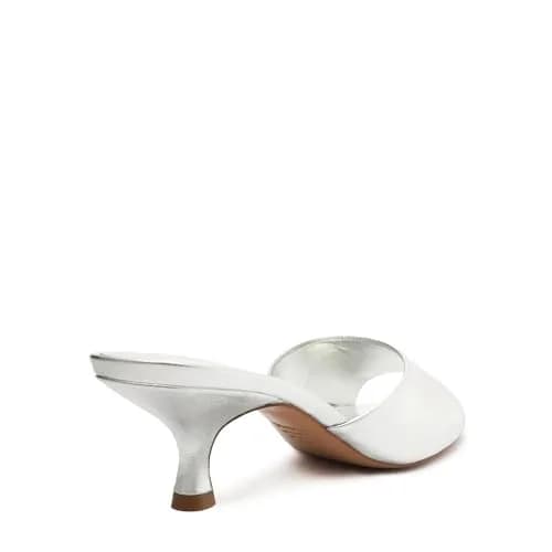 SCHUTZ Dethalia Prata Women's Heeled Sandal 10.5 US | Leather, 2.5-inch Stiletto Heel thumbnail 4