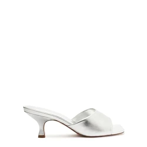SCHUTZ Dethalia Prata Women's Heeled Sandal 10.5 US | Leather, 2.5-inch Stiletto Heel thumbnail 5