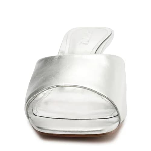 SCHUTZ Dethalia Prata Women's Heeled Sandal 10.5 US | Leather, 2.5-inch Stiletto Heel thumbnail 6