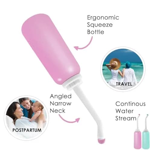 RUFCRIL Peri Bottle Postpartum 2-Pack 500ml (17.5 Fl Oz) | Upside Down Bidet for Perineal Care thumbnail 7