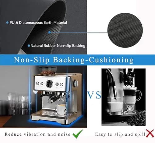 JuSiyley Coffee Mat for Countertops 12" x 19" | Absorbent Rubber Mat for Kitchen thumbnail 6