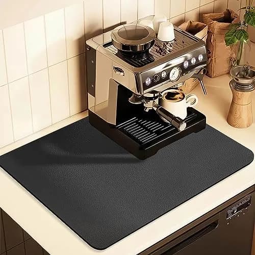 JuSiyley Coffee Mat for Countertops 48cm x 30cm (19"x12") | Absorbent Hide Stain Rubber Mat for Kitchen Counter thumbnail 1
