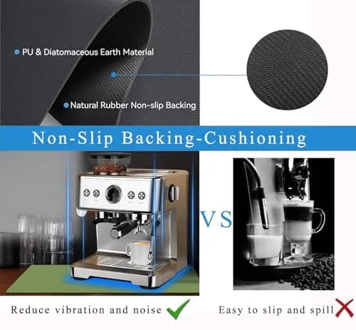 JuSiyley Coffee Mat for Countertops, Green 31cm (12") x 48cm (19") | Absorbent & Stain-Resistant Kitchen Counter Mat thumbnail 6