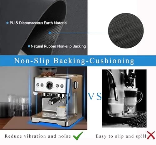 JuSiyley Coffee Mat for Countertops 12"x19" | Absorbent Rubber Mat for Kitchen thumbnail 6