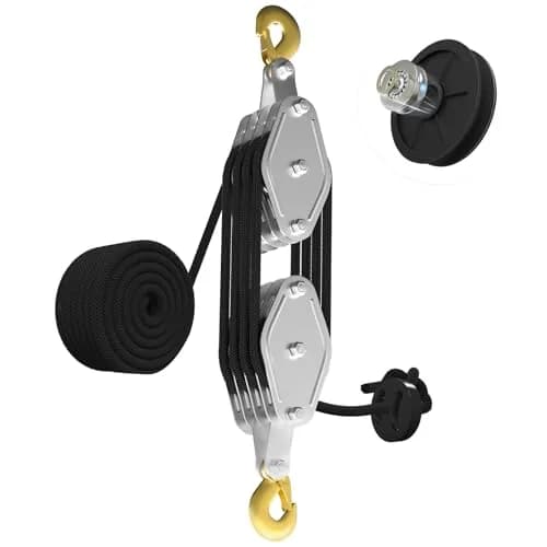 YATOINTO Rope Hoist Pulley System 4400LB 65ft | Heavy Duty Lifting Block with 8:1 Ratio thumbnail 1