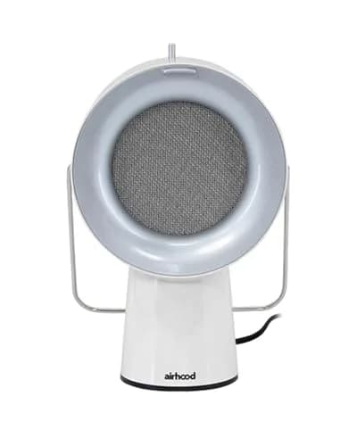 airhood Cadmium Orange Portable Kitchen Exhaust Fan, Ductless Air Purifier with 2 Activated Charcoal Filters & Stainless-steel Oil Filter | Easy to Clean — Ivory White