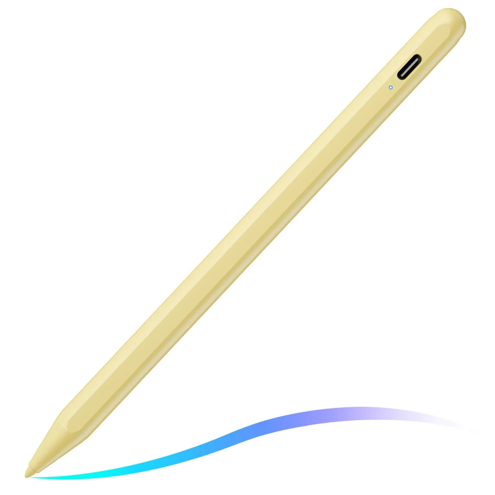 FOJOJO Stylus Pen for iPad 2026-2018 | Palm Rejection & Fast Charge (16.5cm, Yellow) — yellow