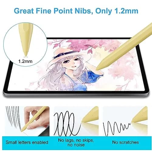 FOJOJO Stylus Pen for iPad 2026-2018 | Palm Rejection & Fast Charge (16.5cm, Yellow) thumbnail 3