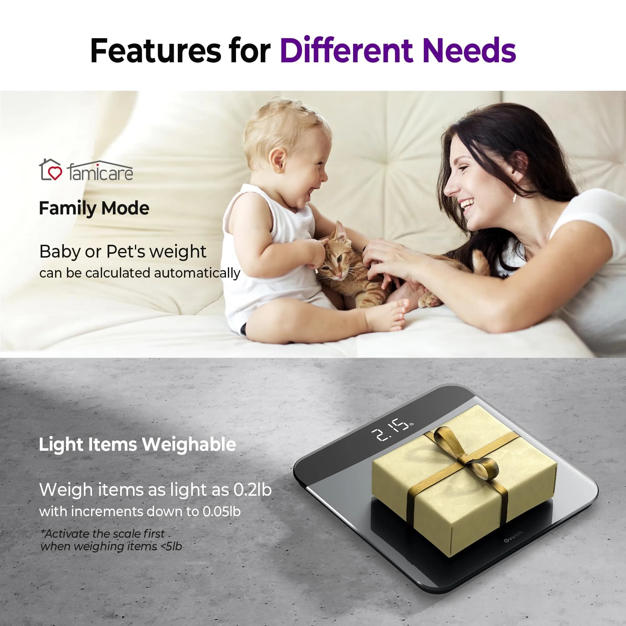 Ovutek Digital Body Weight Scale 450lb (205kg) | Accurate to 0.05lb with LED Display - view 5