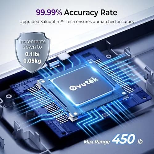 Ovutek Digital Body Weight Scale 450lb (205kg) | Accurate to 0.05lb with LED Display thumbnail 2