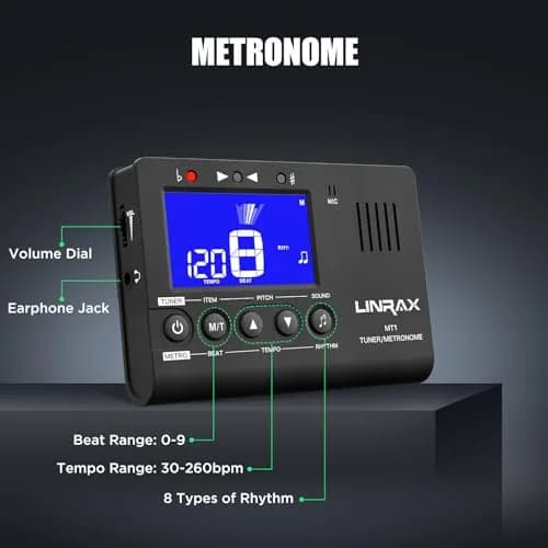 LINRAX MT1 Metronome Tuner Tone Generator | 3-in-1 Portable Music Practice Tool thumbnail 4