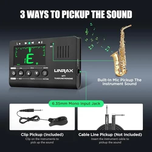 LINRAX MT1 Metronome Tuner Tone Generator | 3-in-1 Portable Music Practice Tool thumbnail 2