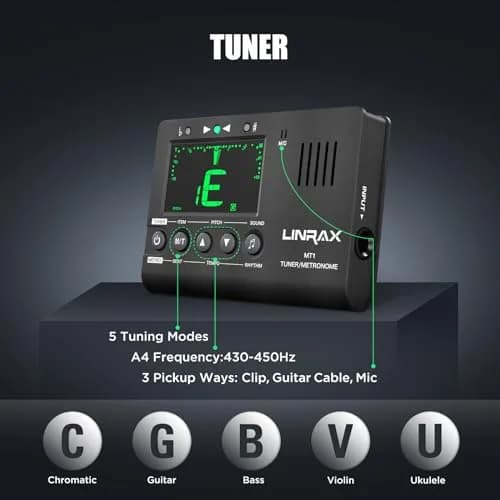 LINRAX MT1 Metronome Tuner Tone Generator | 3-in-1 Portable Music Practice Tool thumbnail 3