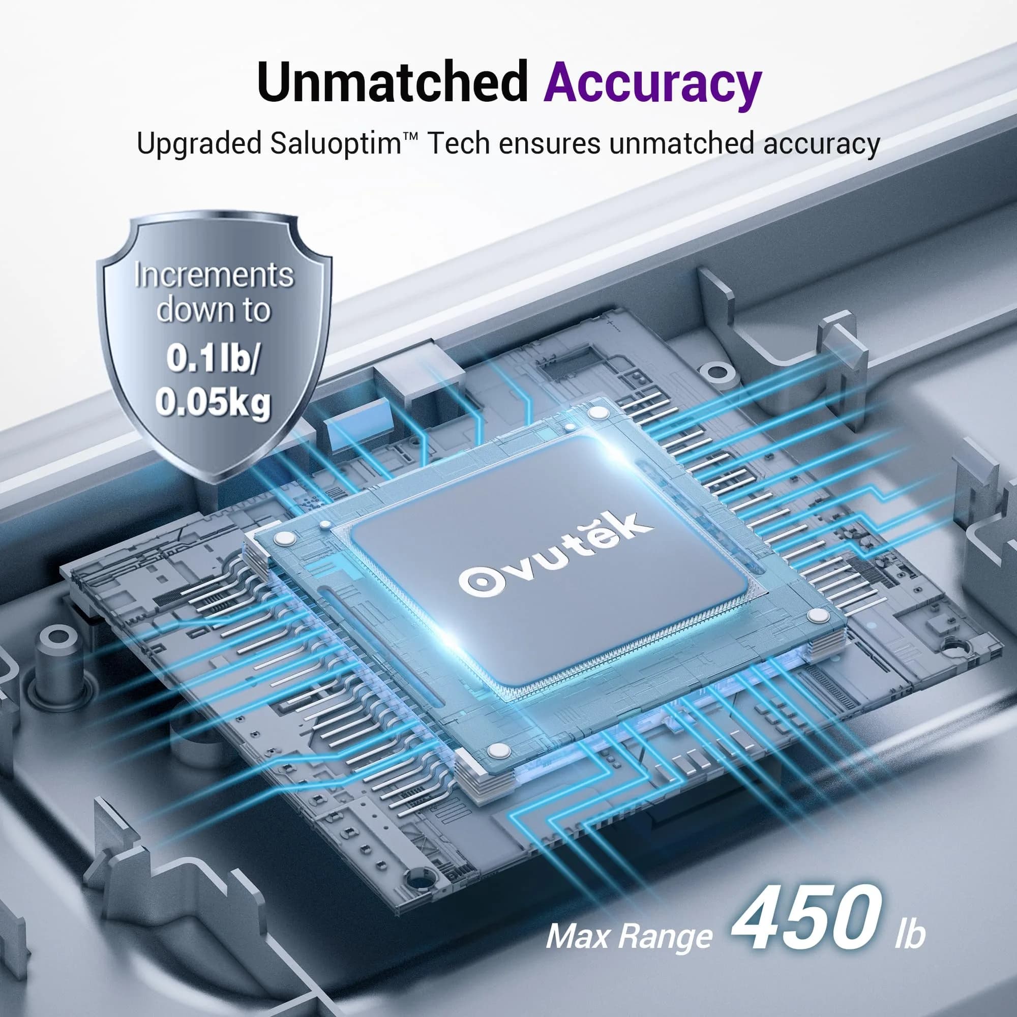 Ovutek Digital Body Weight Scale 200kg (450lb) | FDA Approved Accuracy for Home & Family Use - view 3