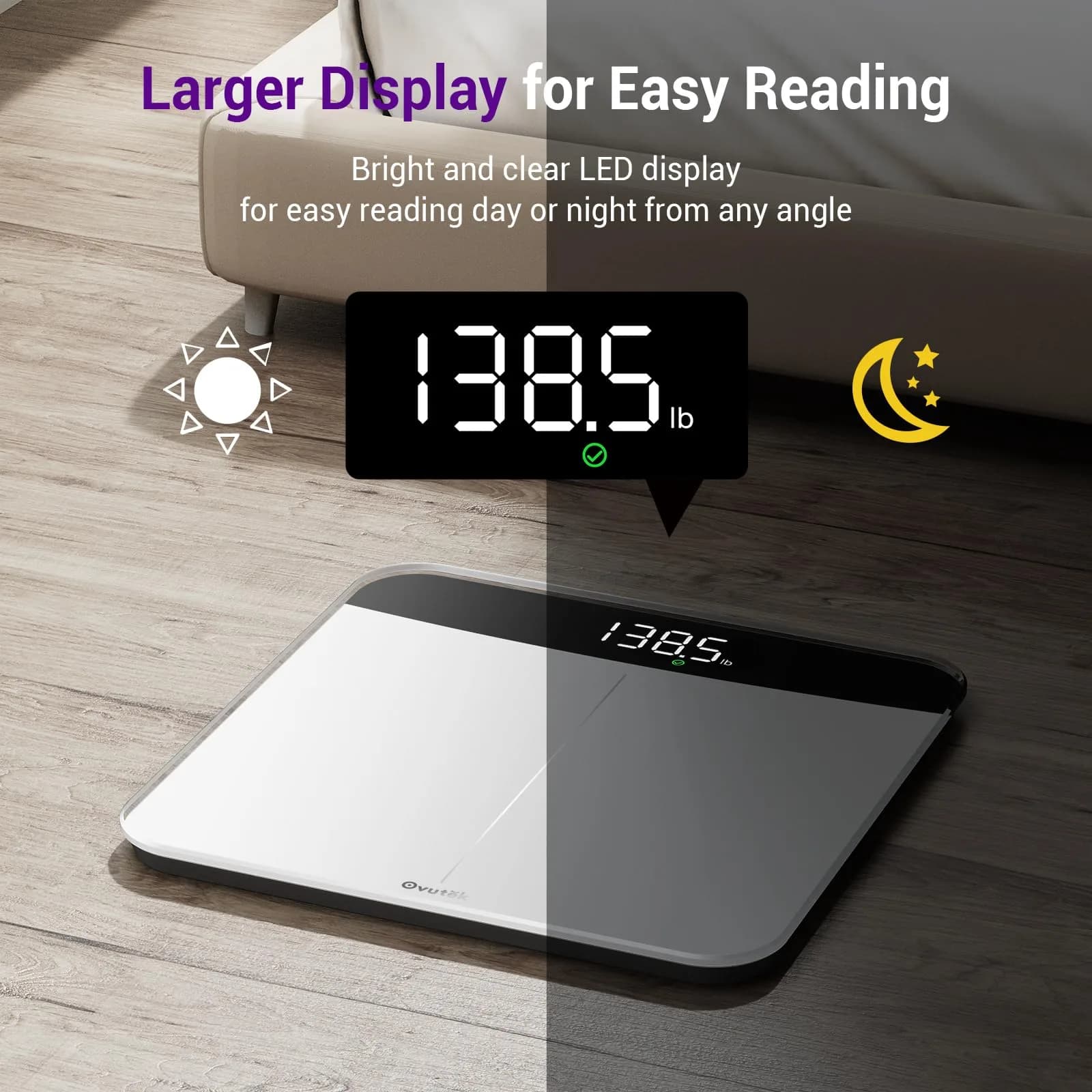 Ovutek Digital Body Weight Scale 200kg (450lb) | FDA Approved Accuracy for Home & Family Use - view 4