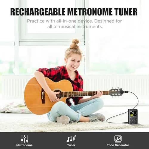 Linrax MT2 Rechargeable Metronome Tuner 3-in-1 | Chromatic Tuner for All Instruments thumbnail 7