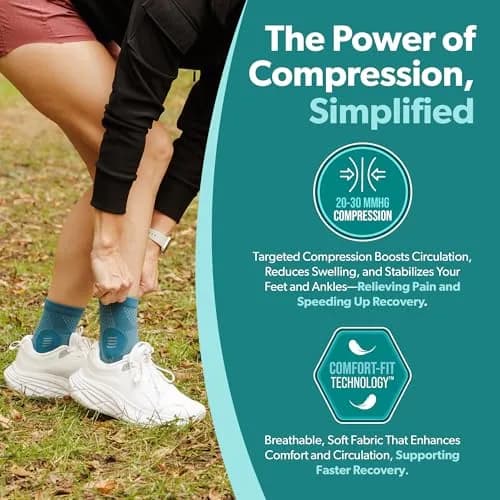 BraceAbility Neuropathy Socks X-Large - Purple | FDA Approved Medical Compression Garment for Nerve Pain Relief thumbnail 4